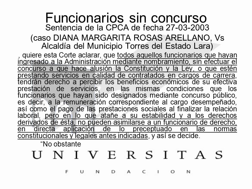 Funcionarios sin concurso