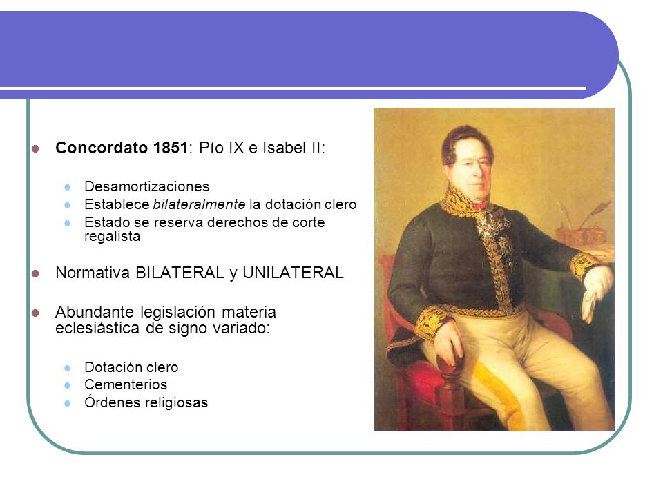 Concordato 1851: Pío IX e Isabel II:
