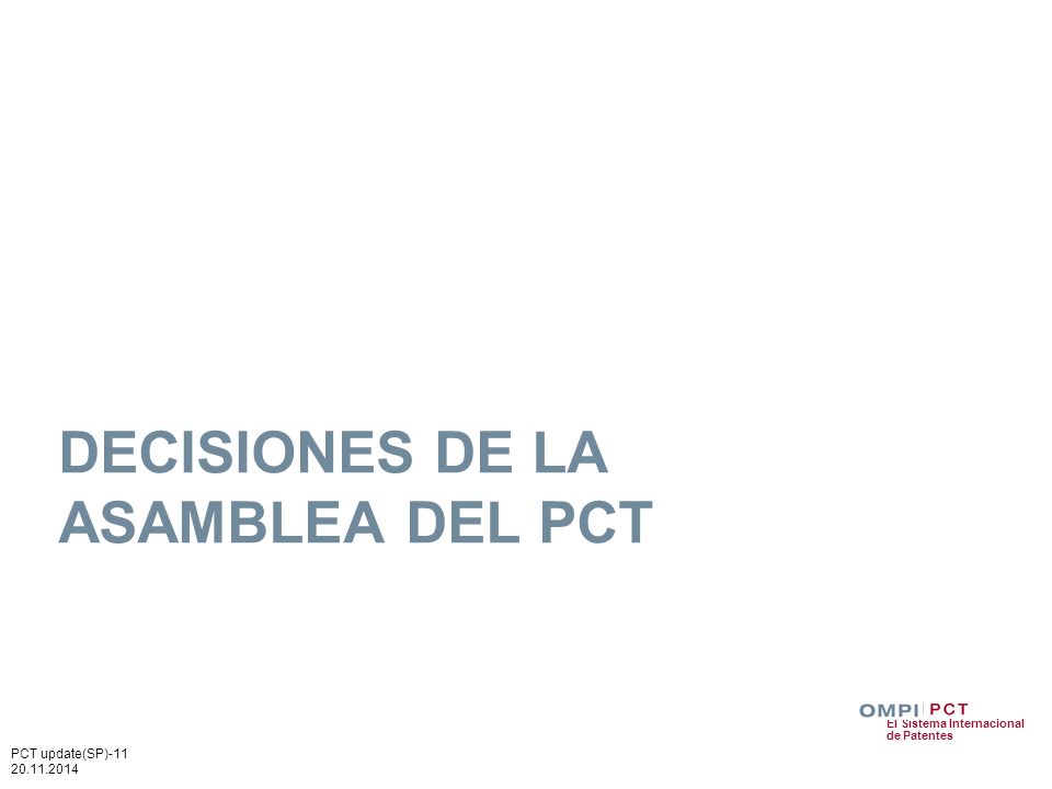DECISIONES DE LA ASAMBLEA DEL PCT