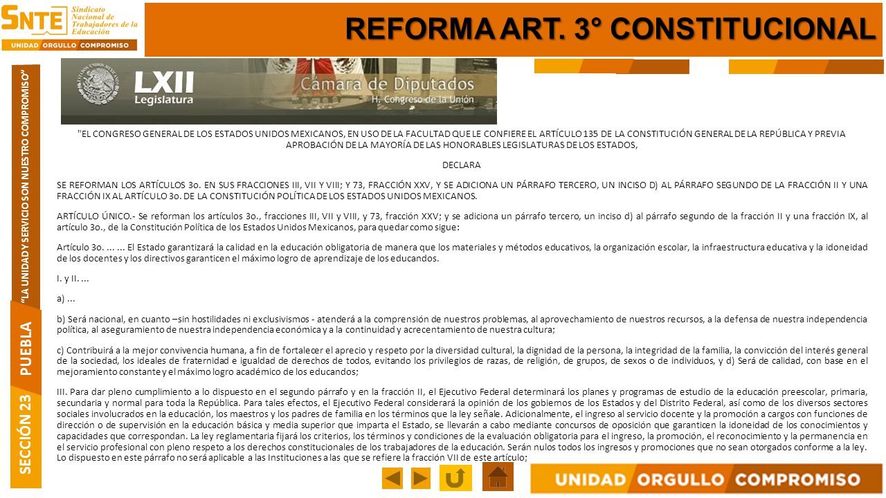 REFORMA ART. 3° CONSTITUCIONAL