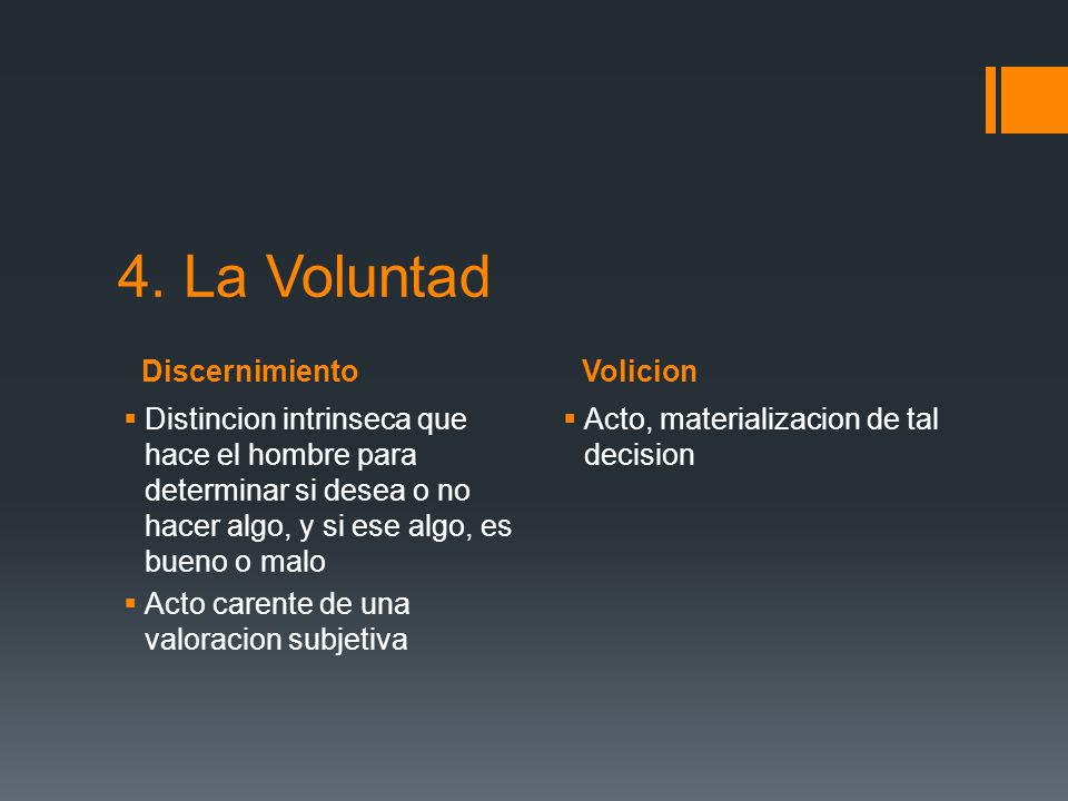 4. La Voluntad Discernimiento Volicion