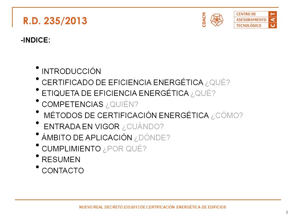 NUEVO REAL DECRETO 235/2013 DE CERTIFICACIÓN ENERGÉTICA DE EDIFICIOS