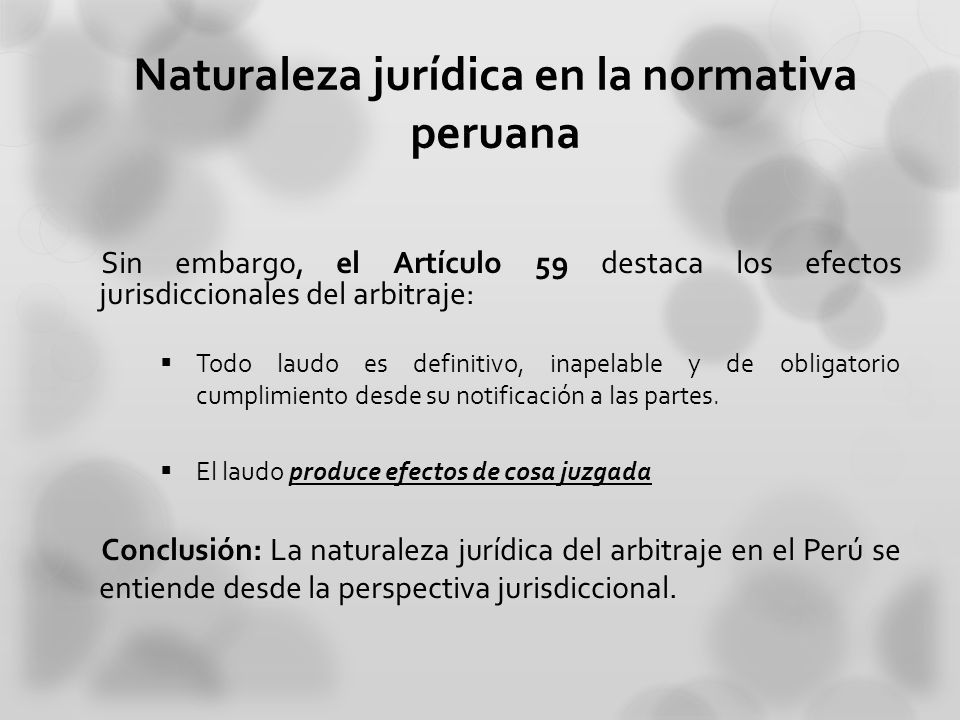 Naturaleza jurídica en la normativa peruana