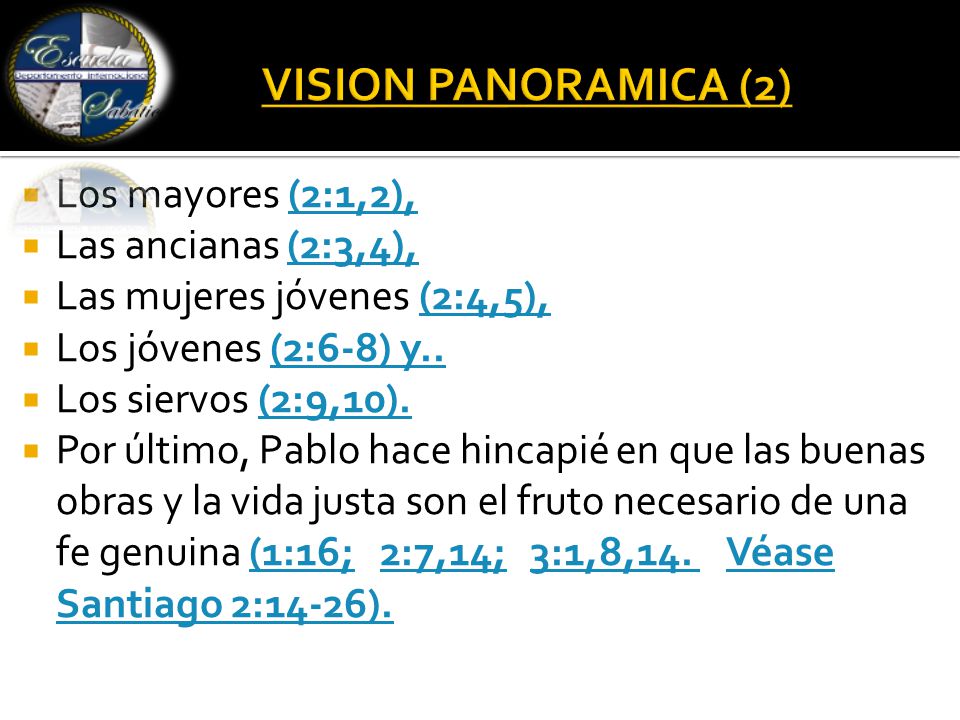 VISION PANORAMICA (2) Los mayores (2:1,2), Las ancianas (2:3,4),