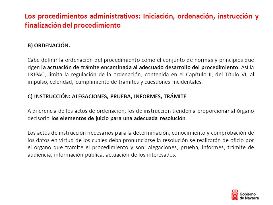 Los procedimientos administrativos: Iniciación, ordenación, instrucción y finalización del procedimiento