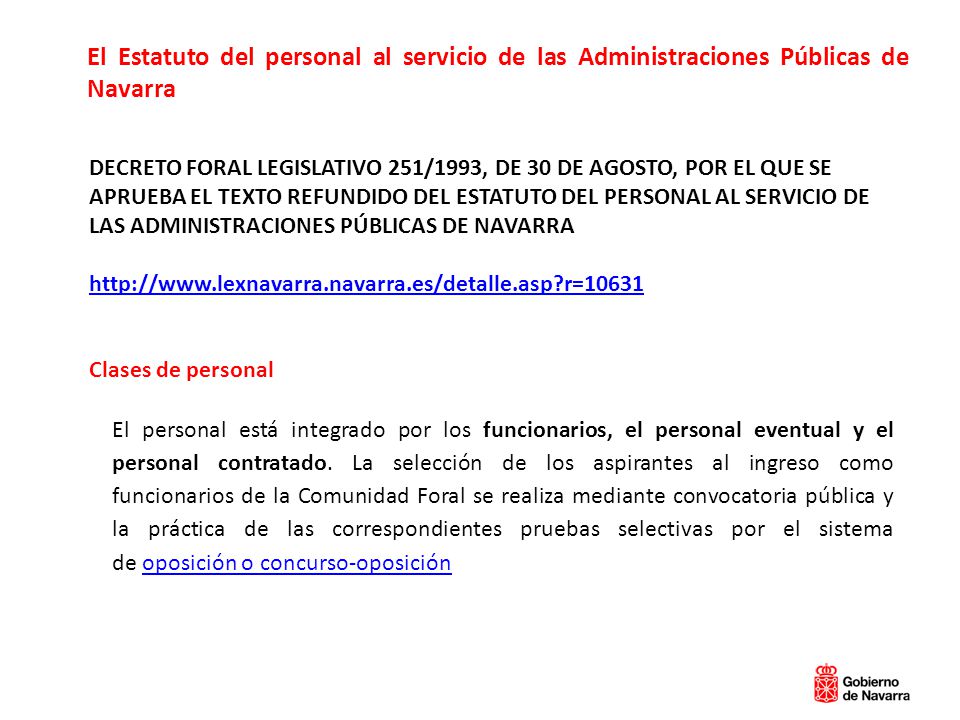 El Estatuto del personal al servicio de las Administraciones Públicas de Navarra