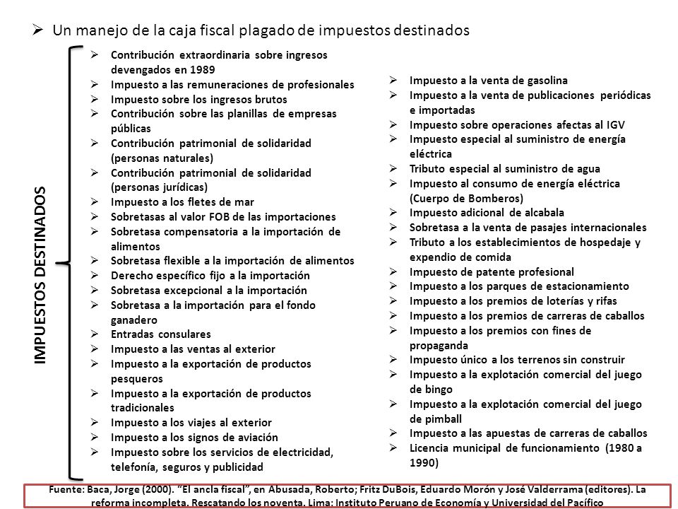 Un manejo de la caja fiscal plagado de impuestos destinados