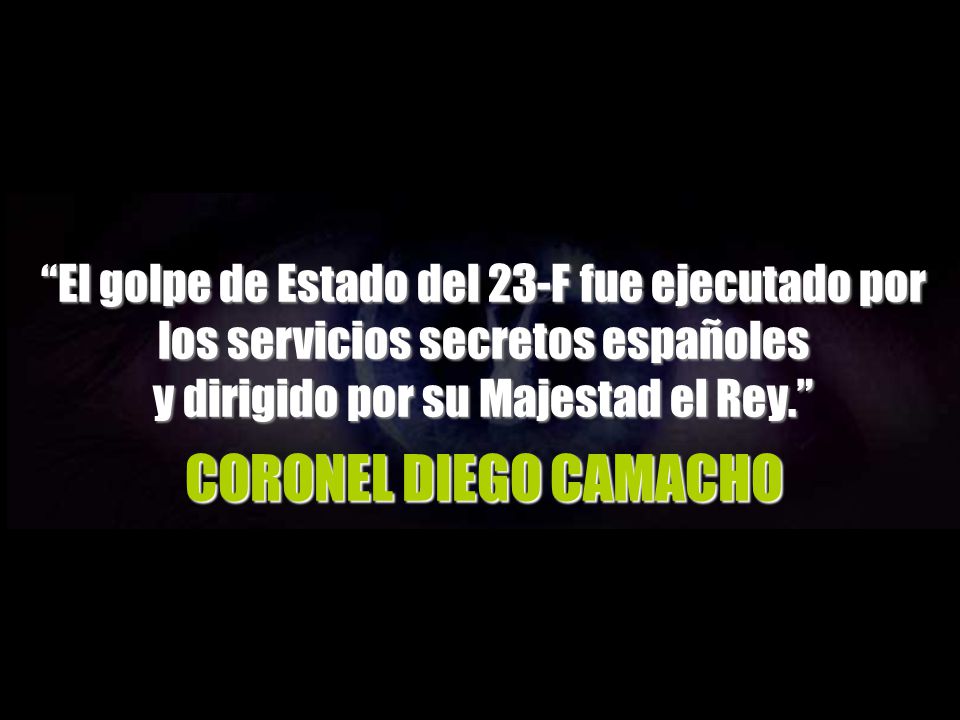CORONEL DIEGO CAMACHO El golpe de Estado del 23-F fue ejecutado por