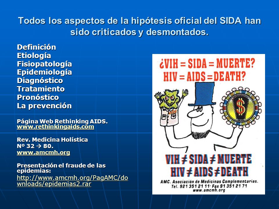 Todos los aspectos de la hipótesis oficial del SIDA han sido criticados y desmontados.