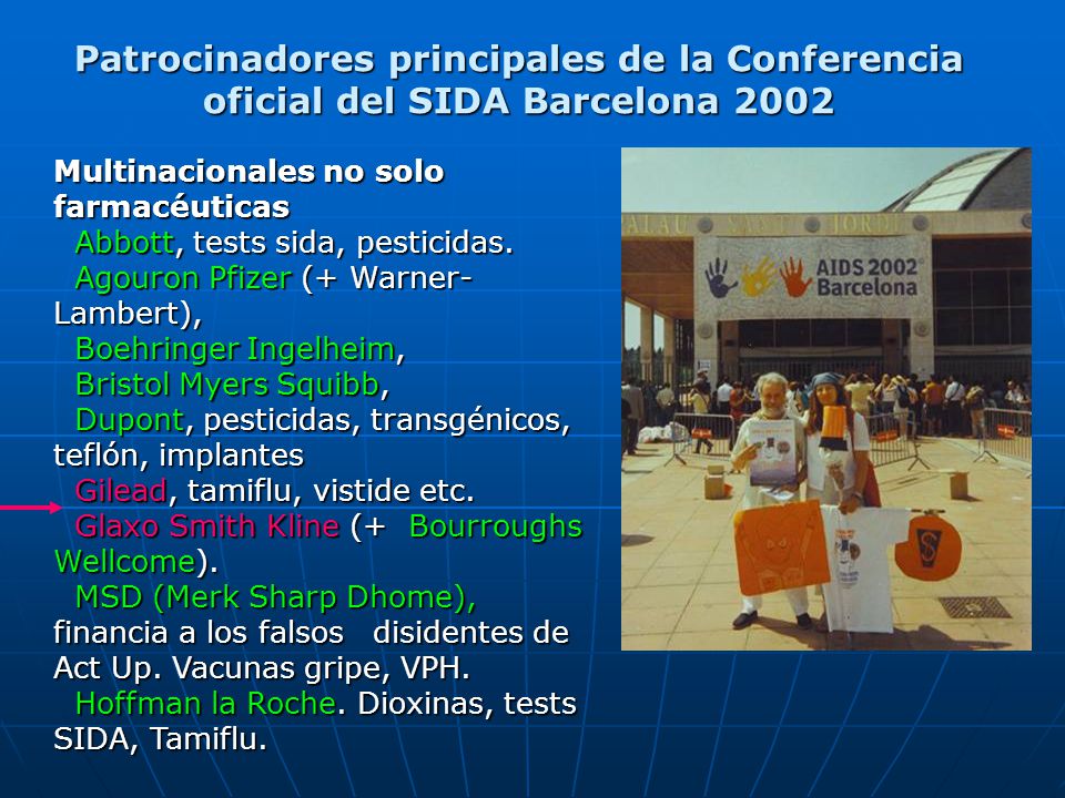 Patrocinadores principales de la Conferencia oficial del SIDA Barcelona 2002