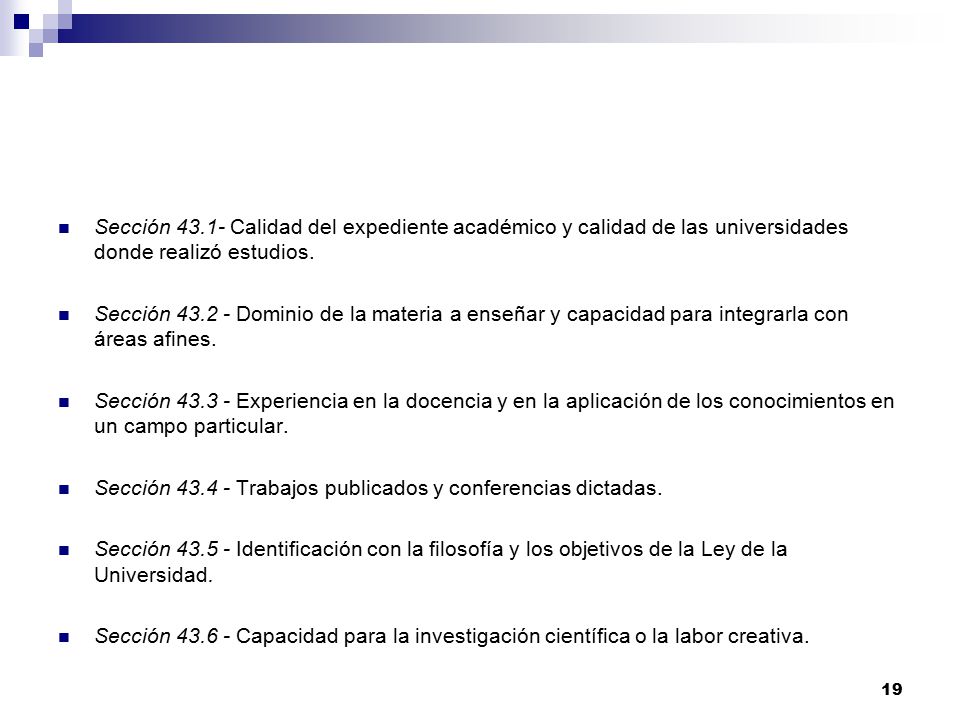 Sección Calidad del expediente académico y calidad de las universidades donde realizó estudios.