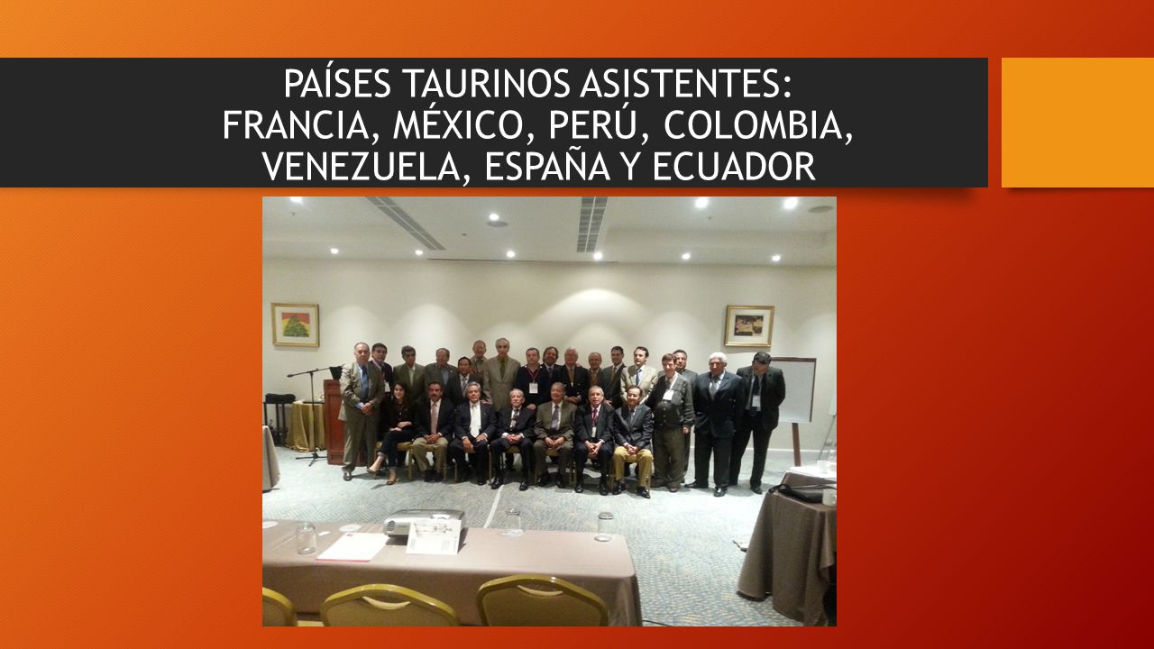 PAÍSES TAURINOS ASISTENTES: FRANCIA, MÉXICO, PERÚ, COLOMBIA, VENEZUELA, ESPAÑA Y ECUADOR