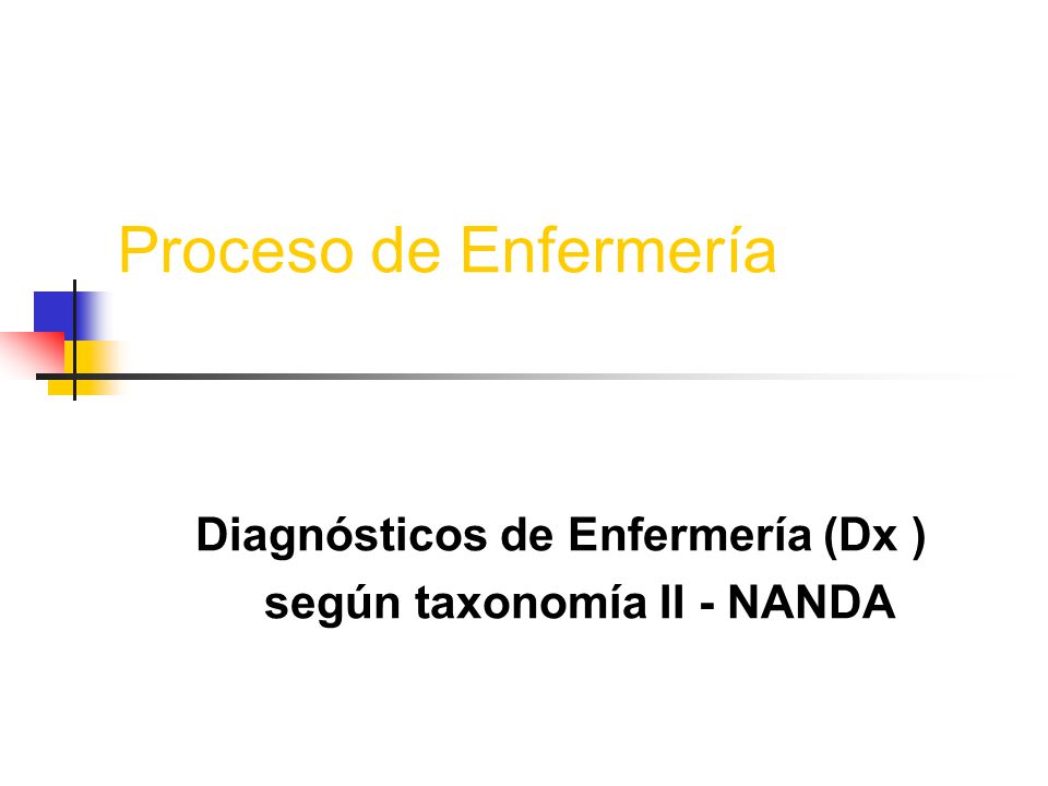 Diagnósticos de Enfermería (Dx ) según taxonomía II - NANDA