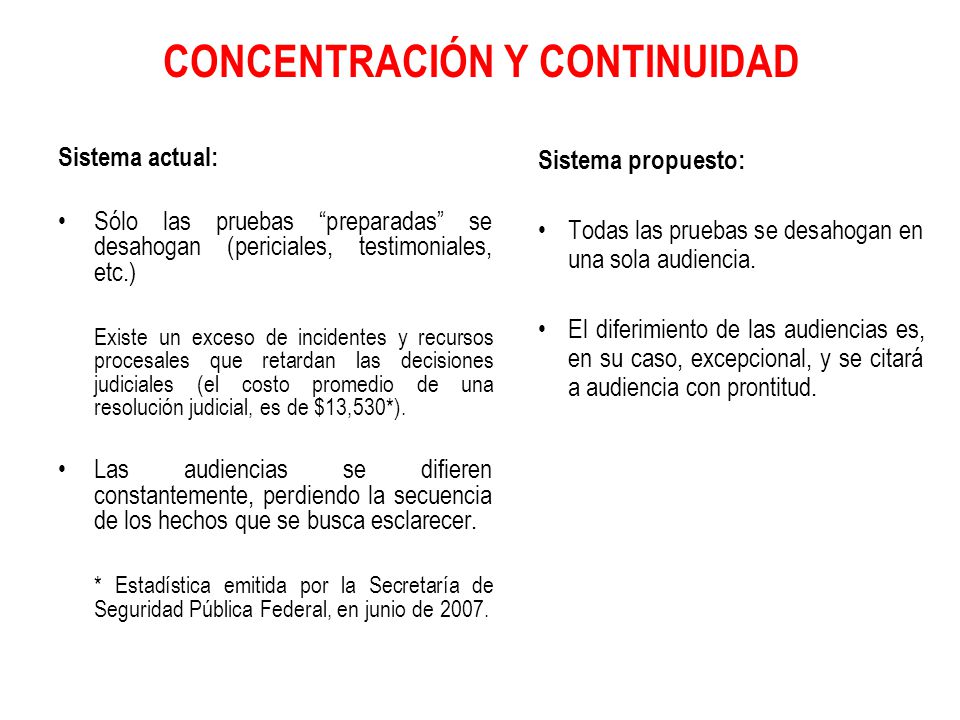 CONCENTRACIÓN Y CONTINUIDAD