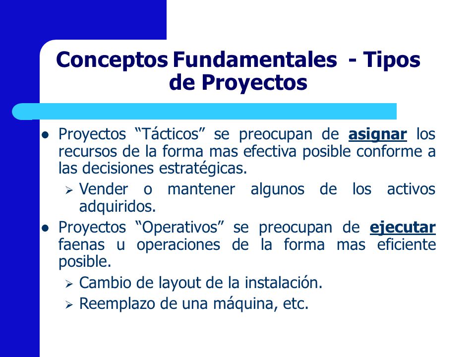 Conceptos Fundamentales - Tipos de Proyectos