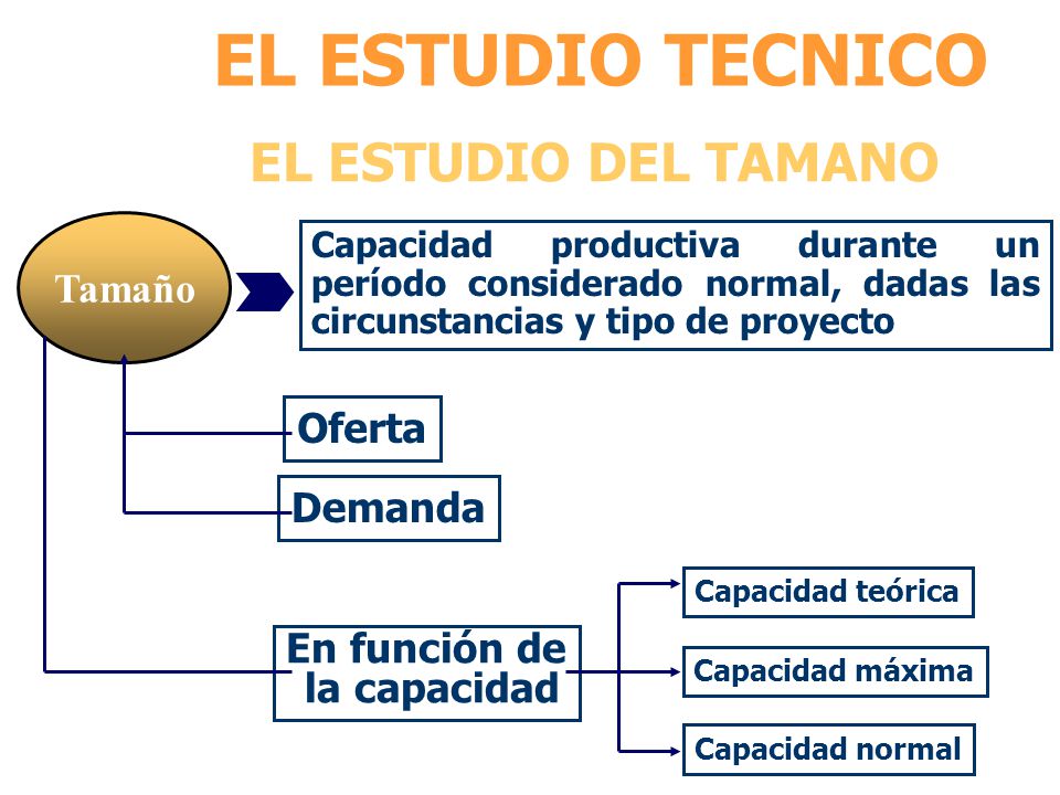 EL ESTUDIO TECNICO EL ESTUDIO DEL TAMANO Tamaño Oferta Demanda