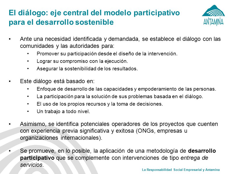 El diálogo: eje central del modelo participativo para el desarrollo sostenible
