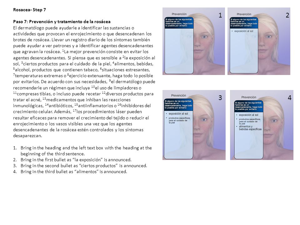 Rosacea- Step 7 Paso 7: Prevención y tratamiento de la rosácea