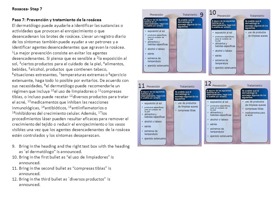 Rosacea- Step 7 Paso 7: Prevención y tratamiento de la rosácea.