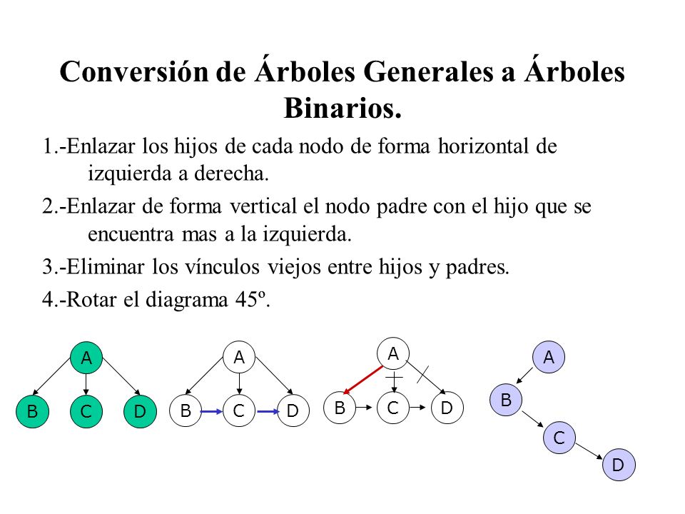 Conversión de Árboles Generales a Árboles Binarios.