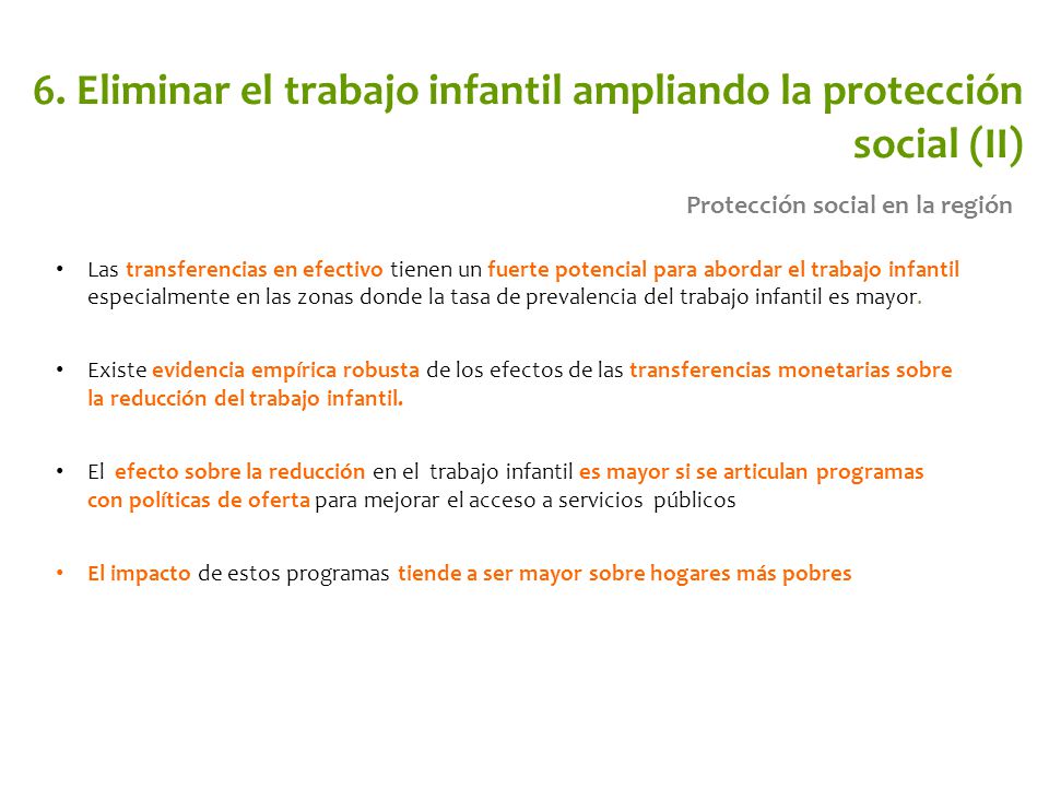 6. Eliminar el trabajo infantil ampliando la protección social (II)