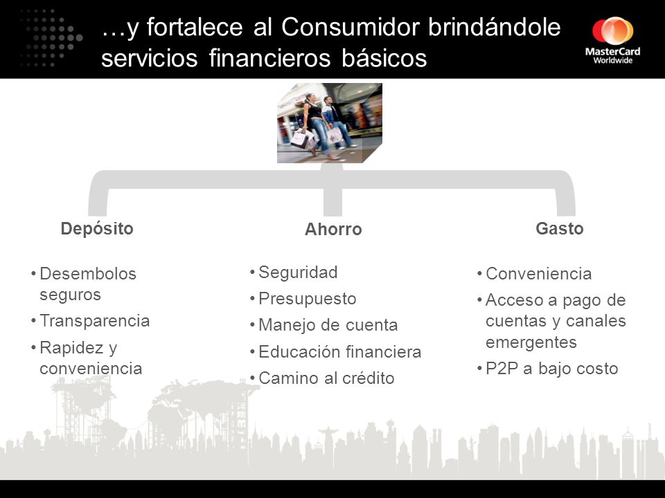 …y fortalece al Consumidor brindándole servicios financieros básicos