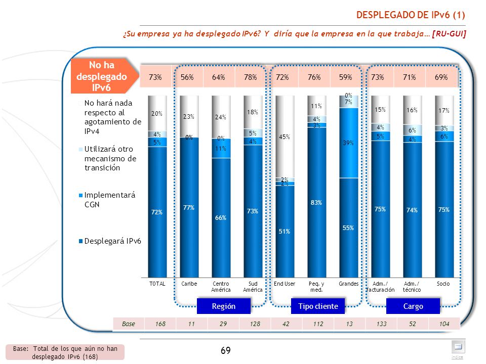Base: Total de los que aún no han desplegado IPv6 (168)