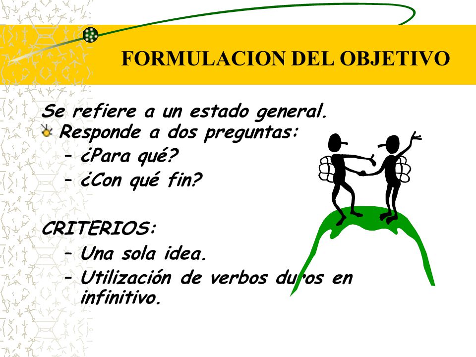 FORMULACION DEL OBJETIVO