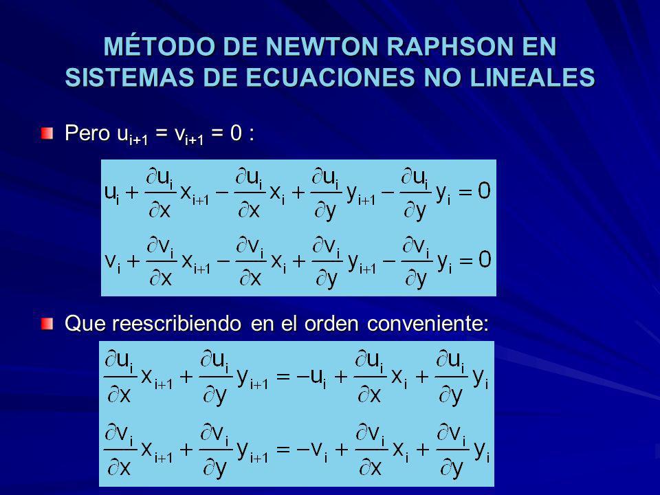 MÉTODO DE NEWTON RAPHSON EN SISTEMAS DE ECUACIONES NO LINEALES