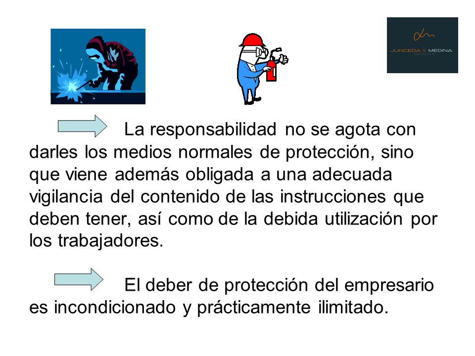 La responsabilidad no se agota con darles los medios normales de protección, sino que viene además obligada a una adecuada vigilancia del contenido de las instrucciones que deben tener, así como de la debida utilización por los trabajadores.