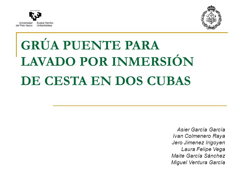 GRÚA PUENTE PARA LAVADO POR INMERSIÓN DE CESTA EN DOS CUBAS