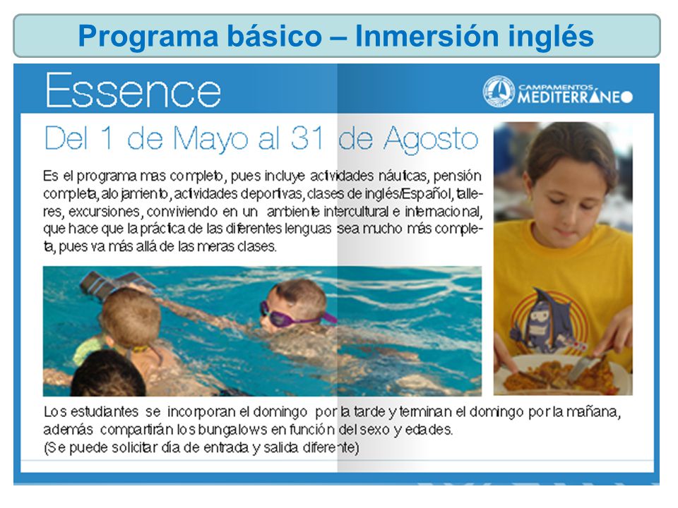 Programa básico – Inmersión inglés