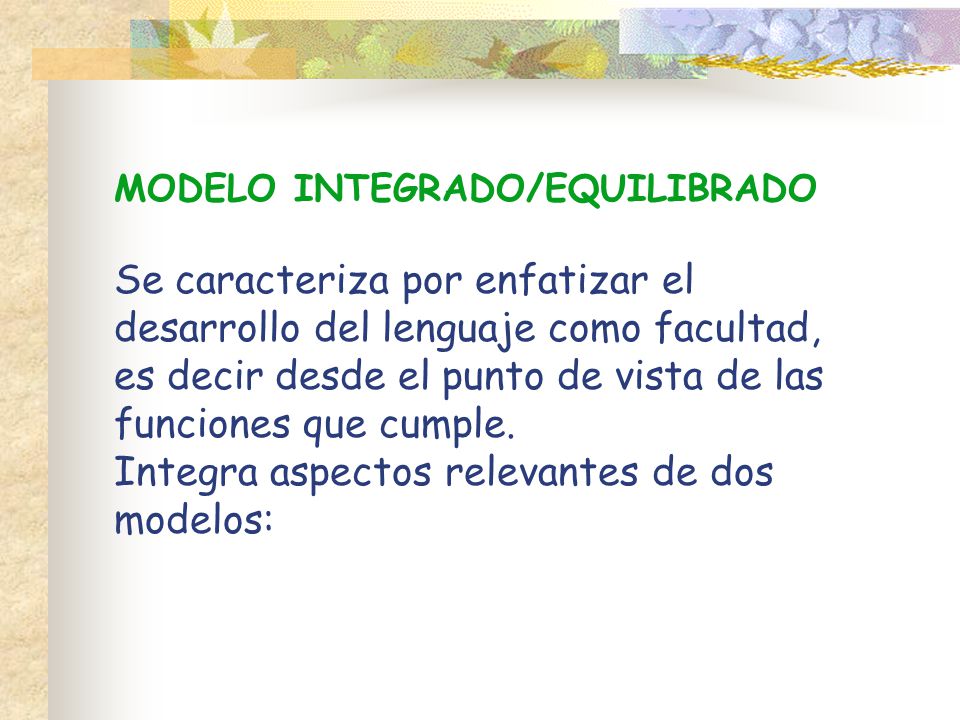 MODELO INTEGRADO/EQUILIBRADO