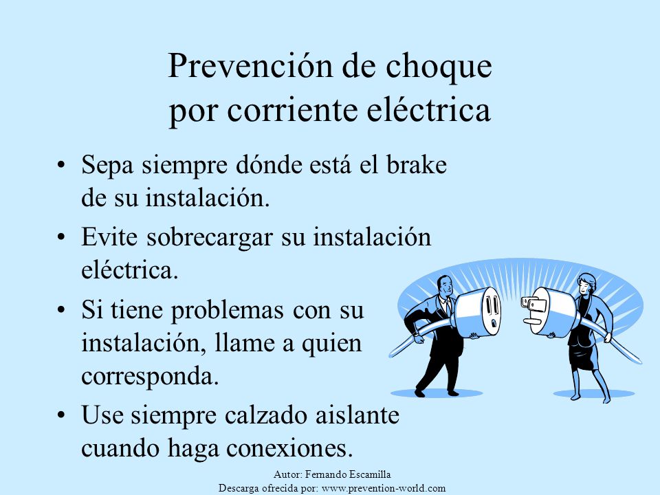 Prevención de choque por corriente eléctrica