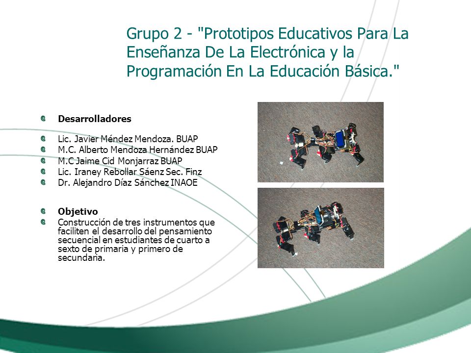 Grupo 2 - Prototipos Educativos Para La Enseñanza De La Electrónica y la Programación En La Educación Básica.