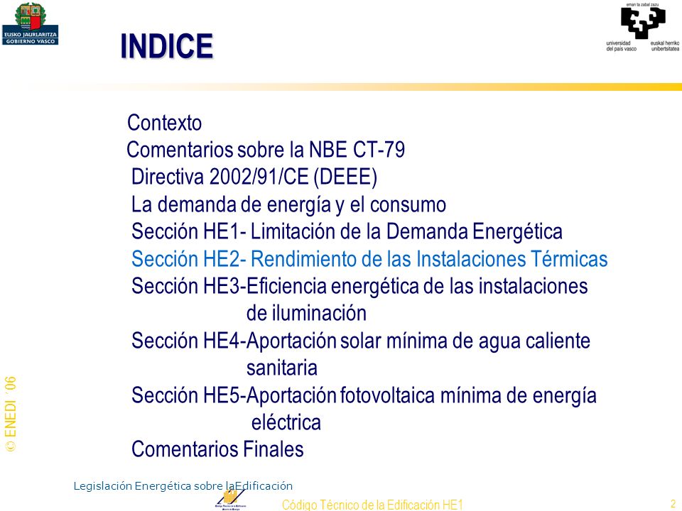 Código Técnico de la Edificación HE1