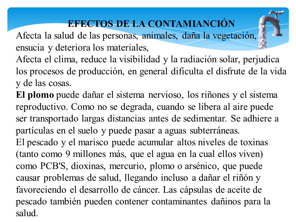 EFECTOS DE LA CONTAMIANCIÓN