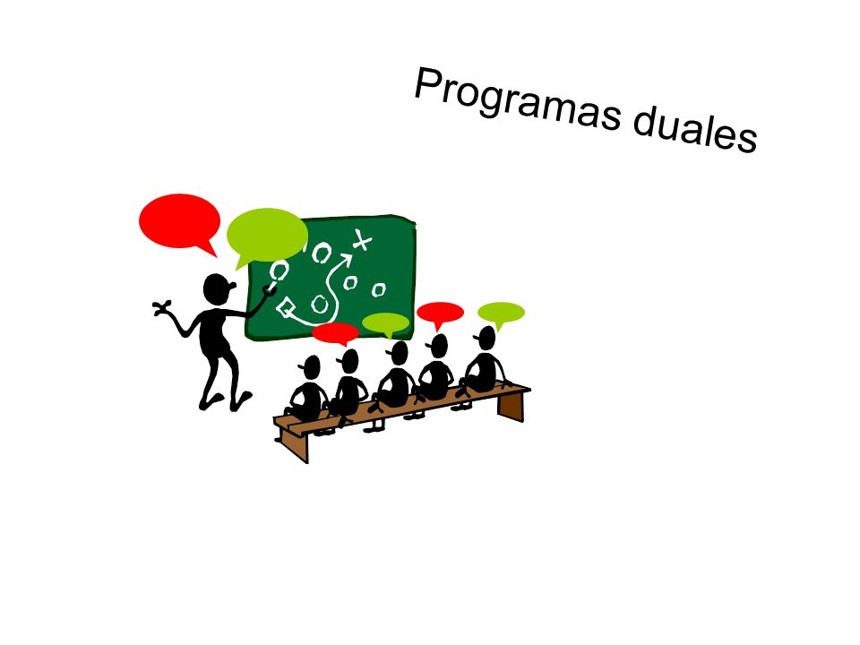 Programas duales Es voluntario, buenos materiales, la lengua de la cas de los niños es la dominante, los maestros son bilingües.