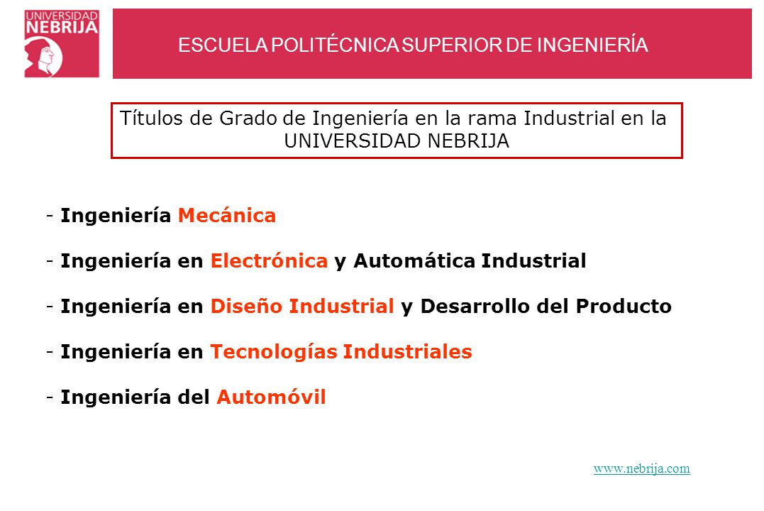 Títulos de Grado de Ingeniería en la rama Industrial en la