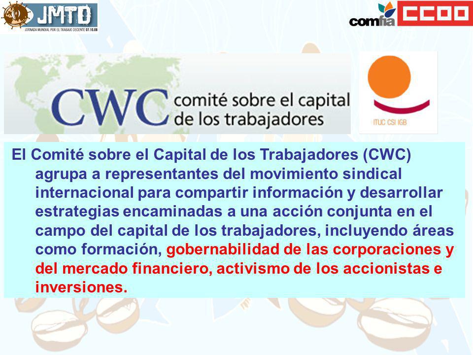 El Comité sobre el Capital de los Trabajadores (CWC) agrupa a representantes del movimiento sindical internacional para compartir información y desarrollar estrategias encaminadas a una acción conjunta en el campo del capital de los trabajadores, incluyendo áreas como formación, gobernabilidad de las corporaciones y del mercado financiero, activismo de los accionistas e inversiones.