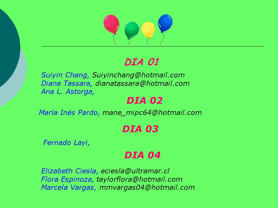 DIA 01 DIA 02 DIA 03 DIA 04 Suiyin Chang,
