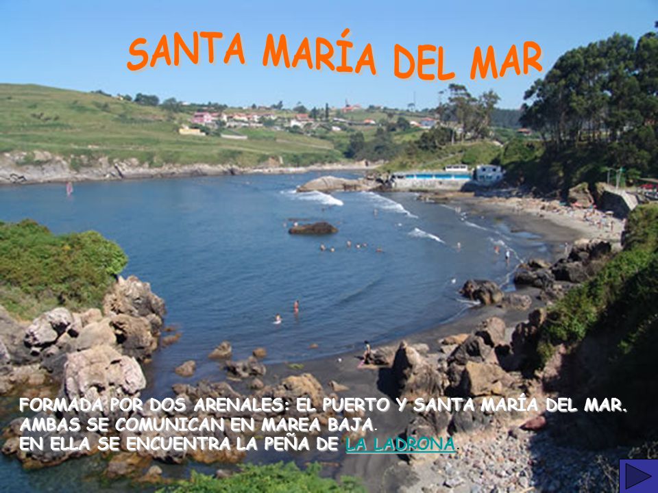 SANTA MARÍA DEL MAR FORMADA POR DOS ARENALES: EL PUERTO Y SANTA MARÍA DEL MAR. AMBAS SE COMUNICAN EN MAREA BAJA.