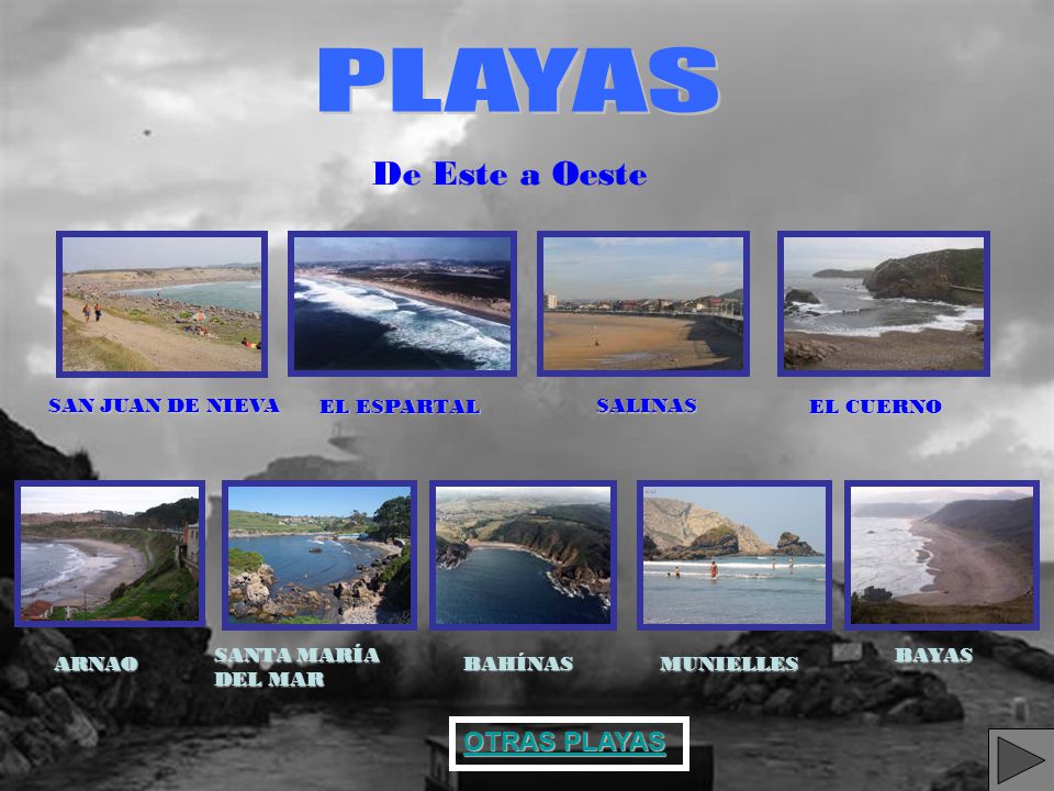 PLAYAS De Este a Oeste OTRAS PLAYAS SAN JUAN DE NIEVA EL ESPARTAL