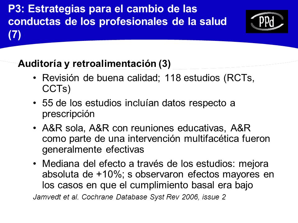 P3: Estrategias para el cambio de las conductas de los profesionales de la salud (7)