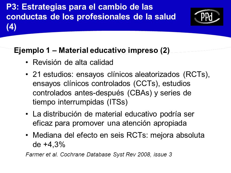 P3: Estrategias para el cambio de las conductas de los profesionales de la salud (4)