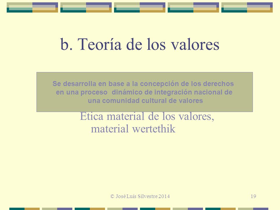 b. Teoría de los valores Ética material de los valores,