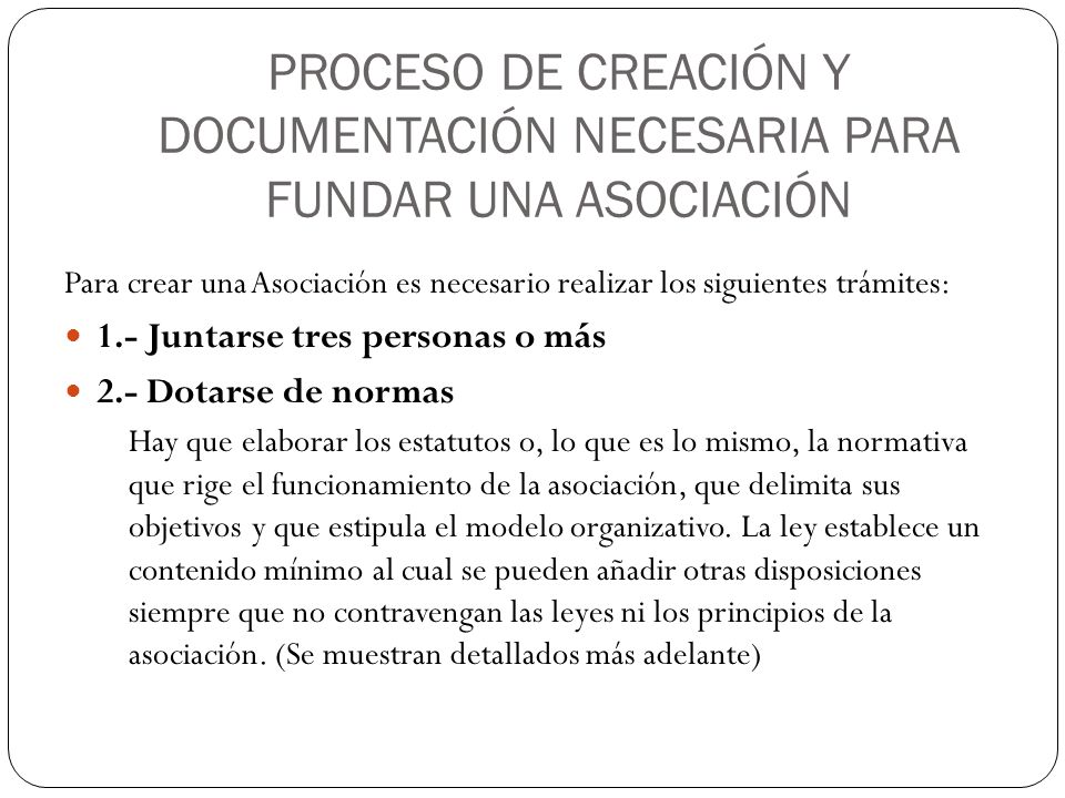 PROCESO DE CREACIÓN Y DOCUMENTACIÓN NECESARIA PARA FUNDAR UNA ASOCIACIÓN