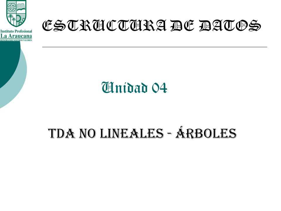 ESTRUCTURA DE DATOS Unidad 04 TDA no lineales - Árboles
