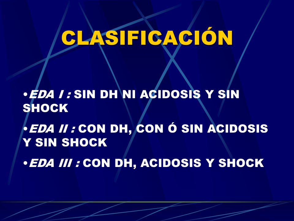 CLASIFICACIÓN EDA I : SIN DH NI ACIDOSIS Y SIN SHOCK