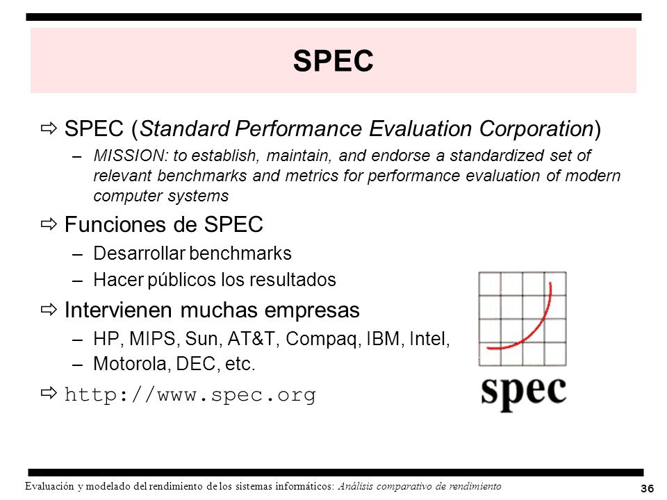 SPEC SPEC (Standard Performance Evaluation Corporation)